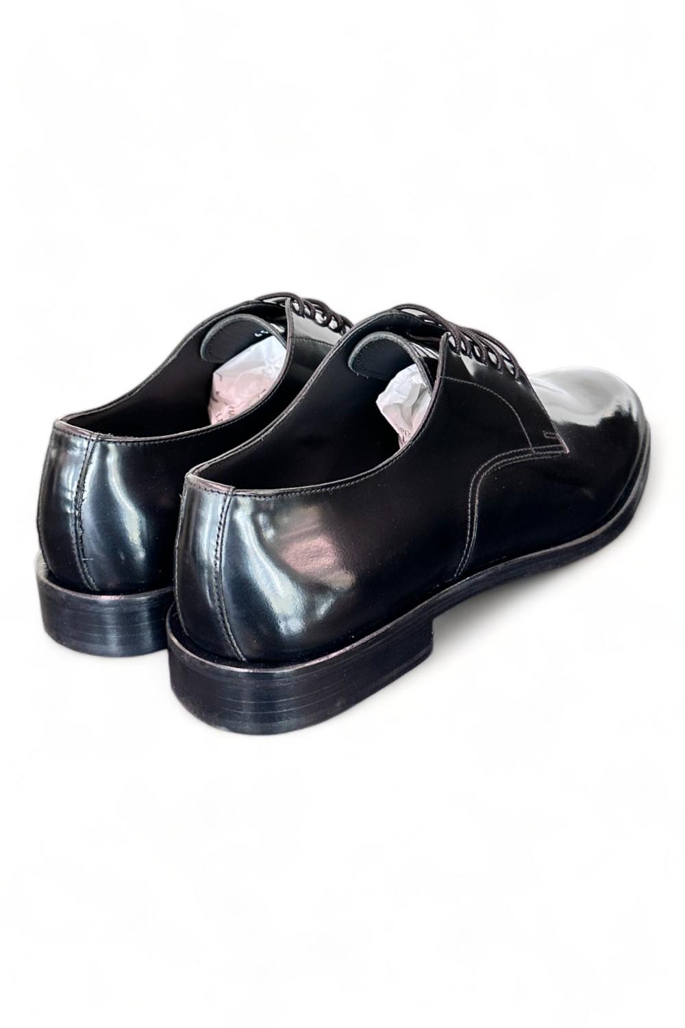 Scarpa allacciata liscia nera cerimonia Franco Fedele 