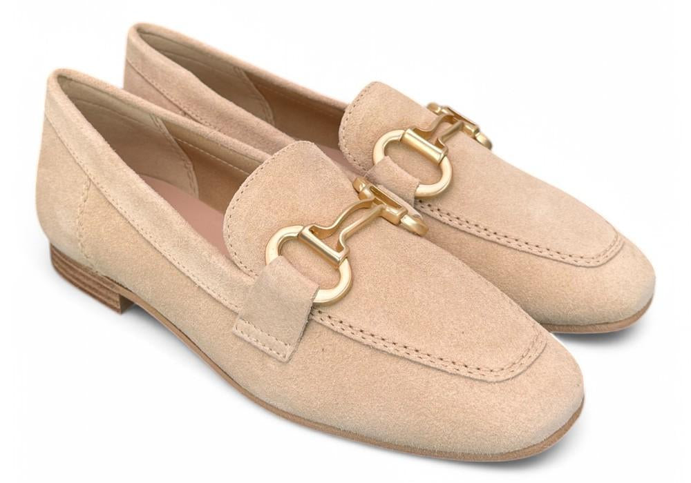 Mocassino accessorio suede beige Francesco B.<BR/> 
