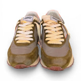 Sneaker uomo 4B12 Vintage Run verde grigio arancio 