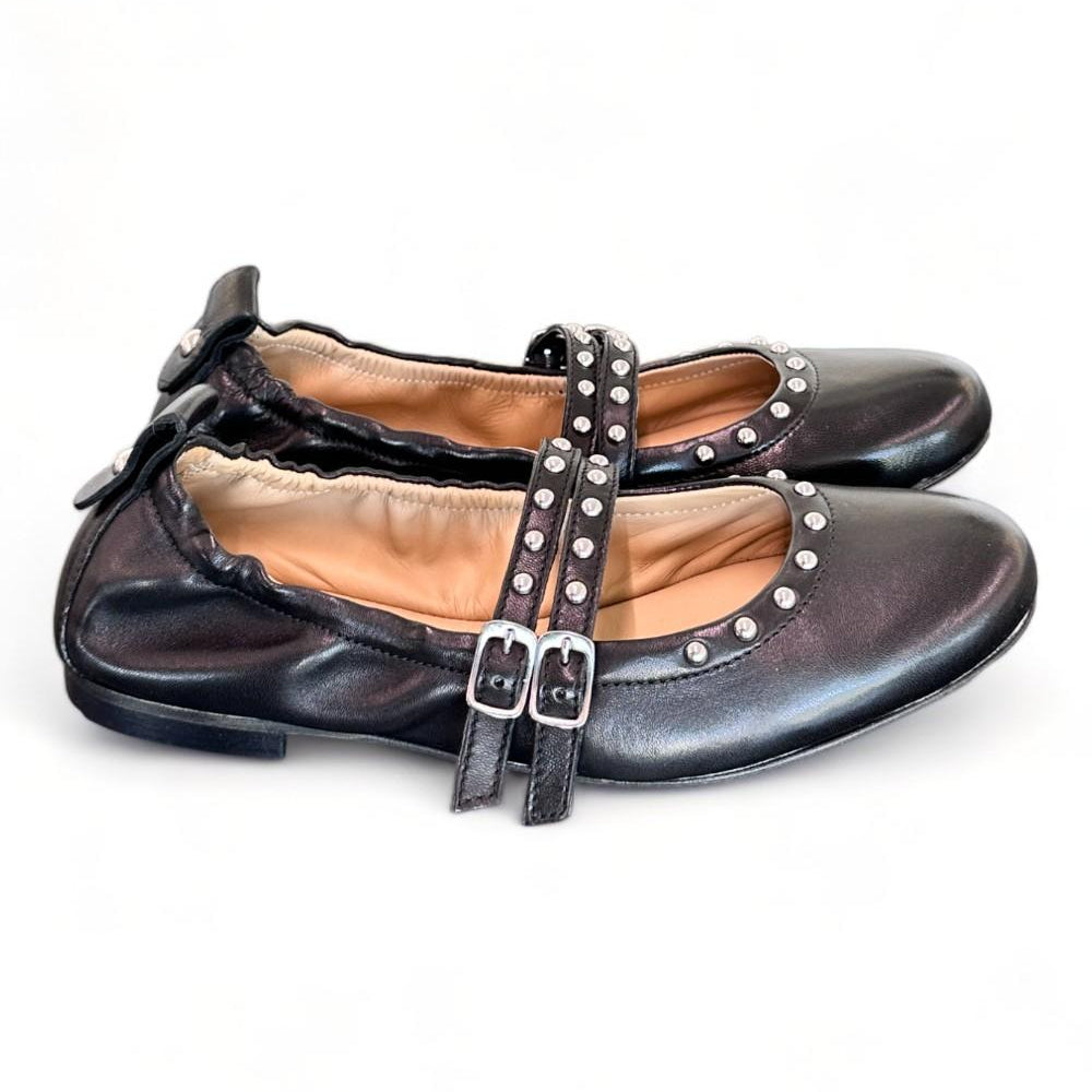 Ballerina cintini pelle nera Dei Colli<BR/> 