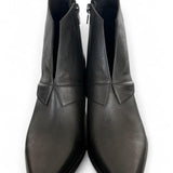 Texanino con scollo a V pelle nera Zanon 