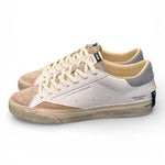 Sneaker vulcanizzata bianca beige grigia Crime London Distressed stone grey 