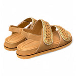 Sandalo grano oro intrecci velcro Elvio Zanon<BR/> 