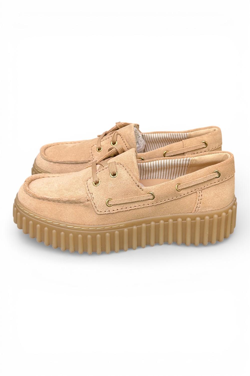 Barca Clarks Boat Cleyhill Torhill suede beige cipria 