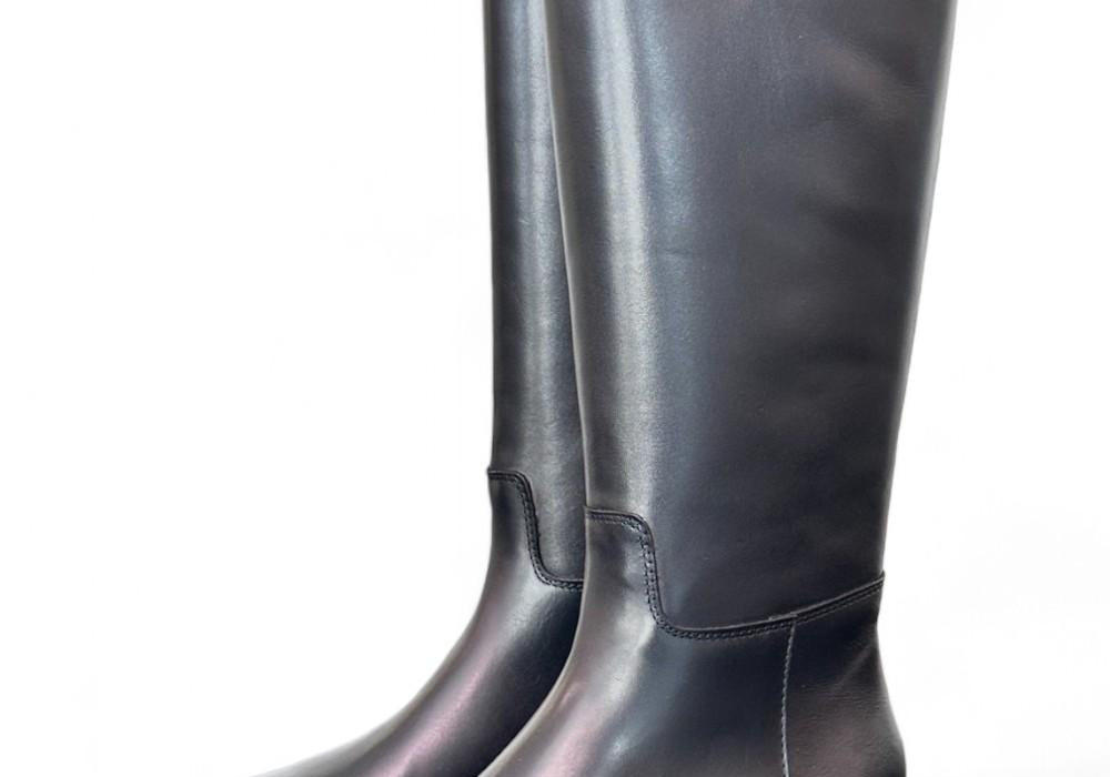 Stivale suola gomma xl  pelle nera Anima 