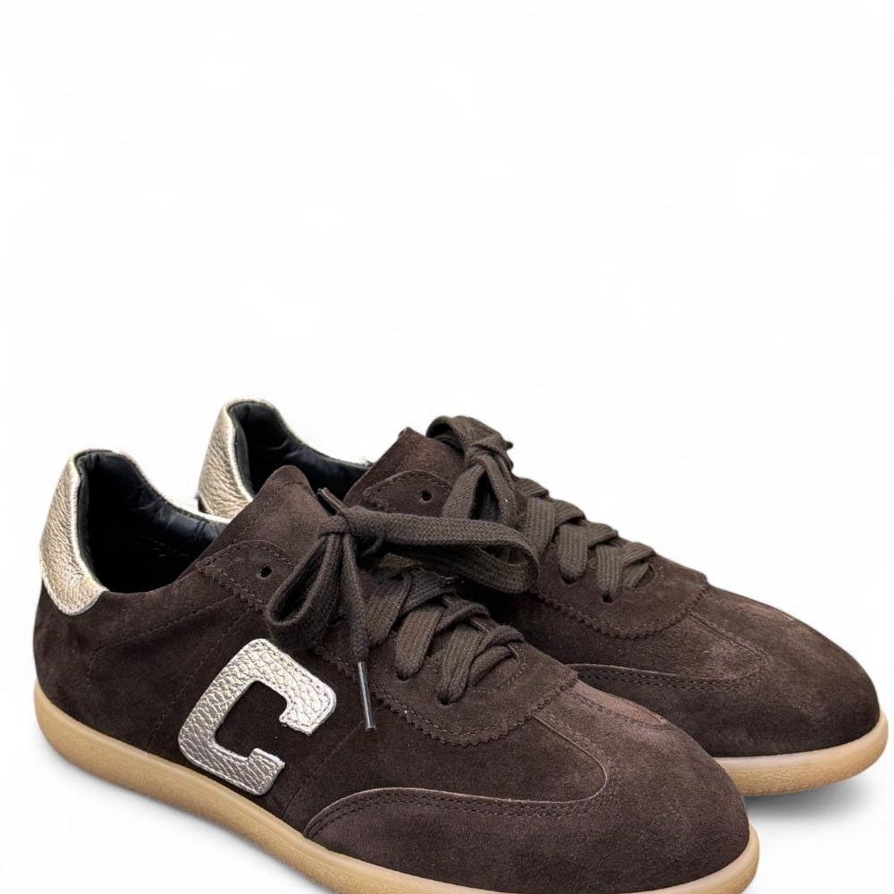Sneaker suede testa di moro Crown 