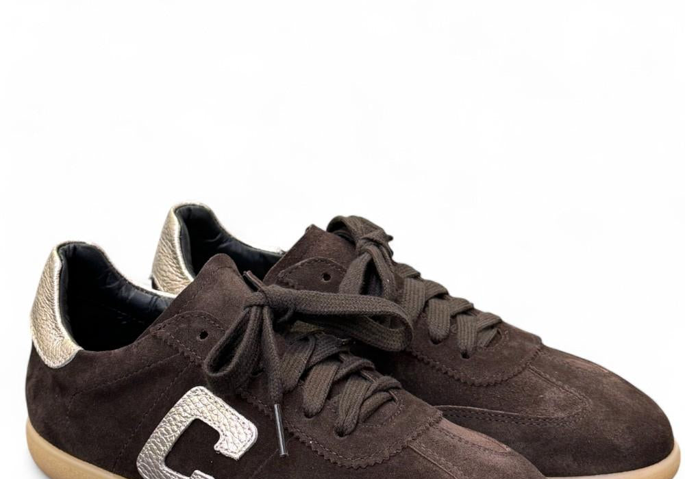 Sneaker suede testa di moro Crown 