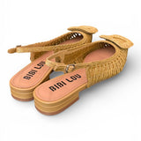 Slingback rafia intrecciata naturale Bibi Lou<BR/> 
