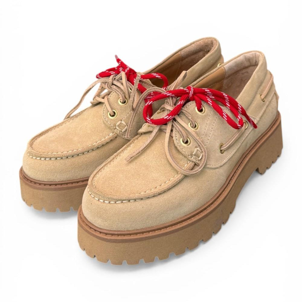Scarpa barca XL suede beige Antica Bottega<BR/> 