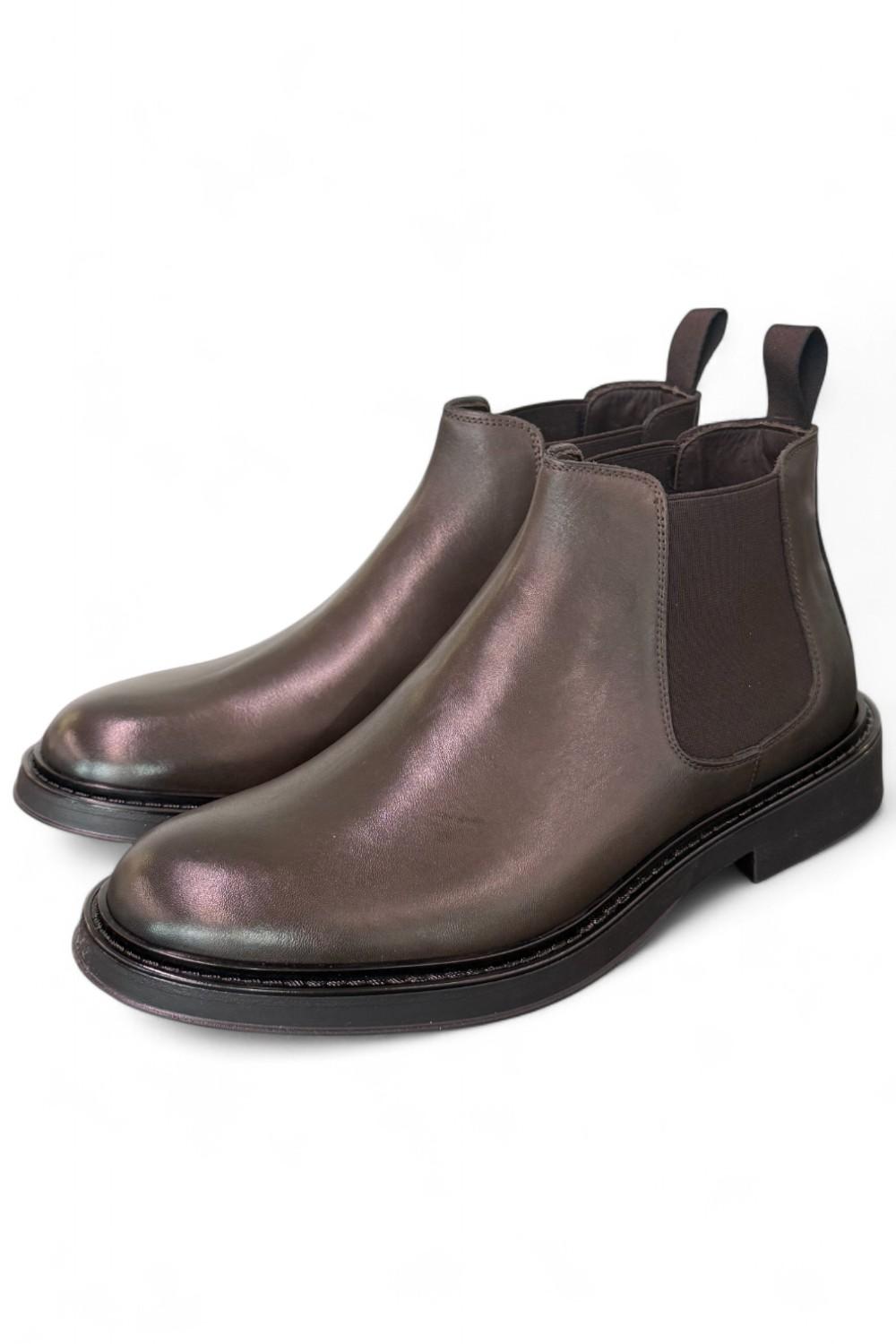 Stivaletto beatles pelle testa di moro Dino Draghi<BR/> 