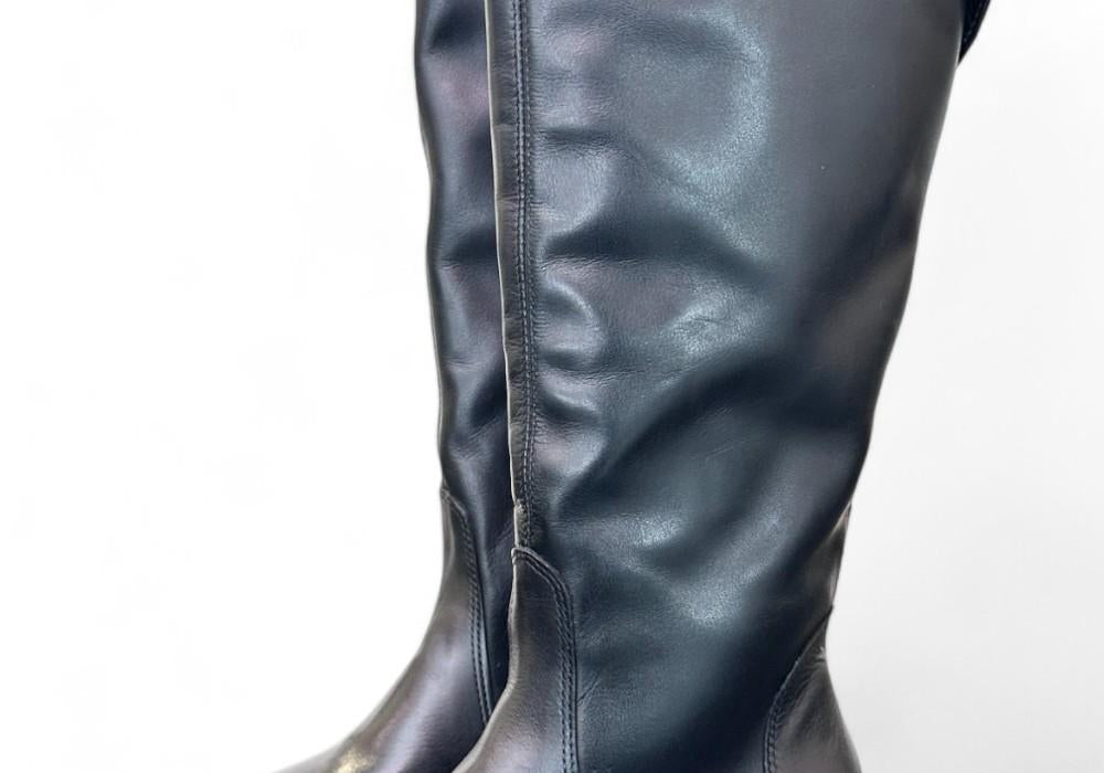 Stigale fibbia pelle nera suola gomma Mjus<BR/> 