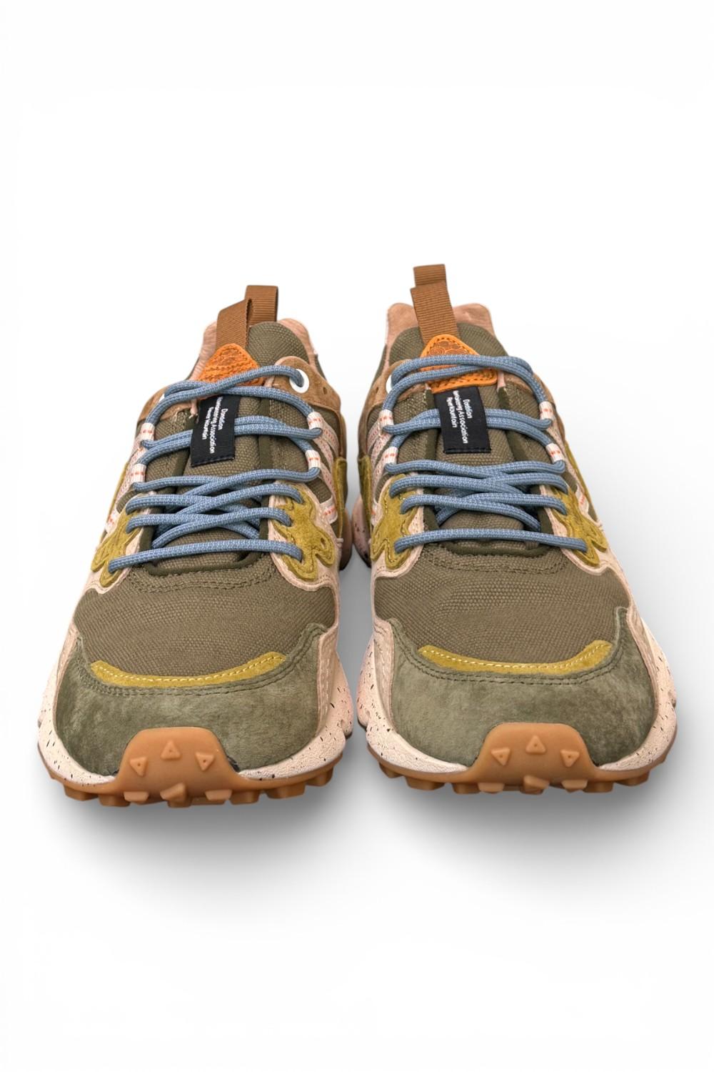 Sneaker uomo Yamano 3 1F06 canvas military Flower Mountain 
