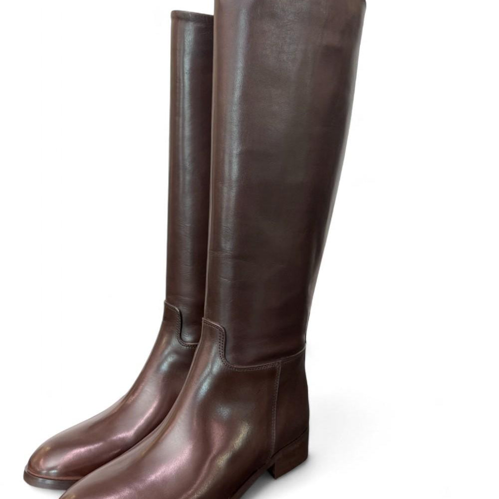 Stivale cavallerizzo tubo pelle moro Anima <BR/> 