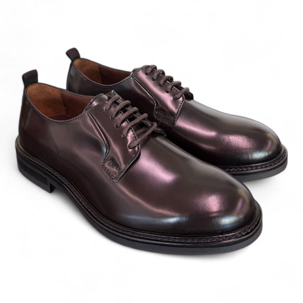 Scarpa allacciata pelle spazzolata ebony Marco Ferretti 