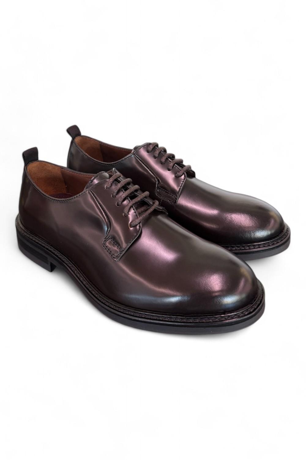 Scarpa allacciata pelle spazzolata ebony Marco Ferretti 