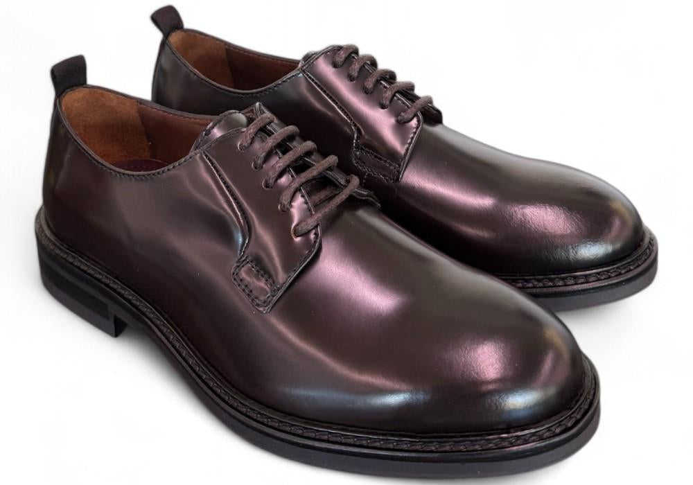Scarpa allacciata pelle spazzolata ebony Marco Ferretti 