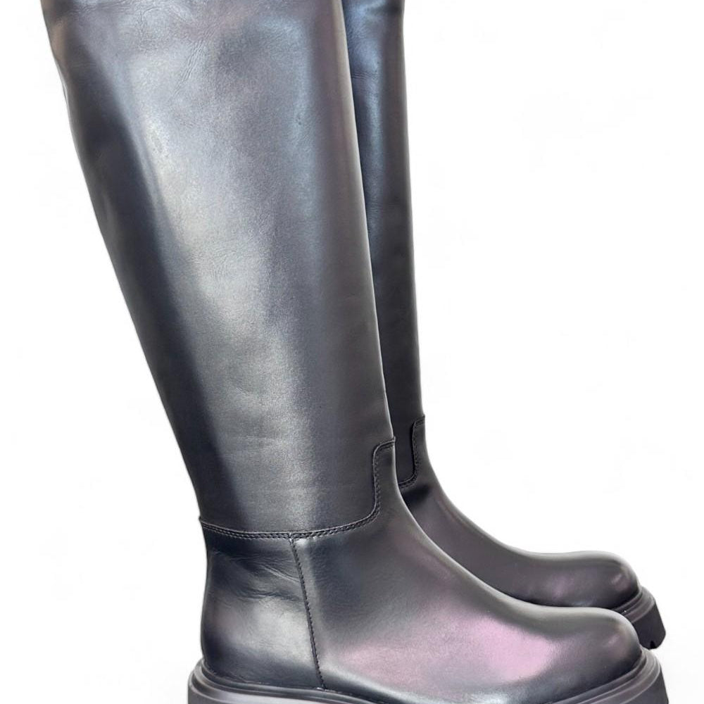 Stivale suola gomma xl  pelle nera Anima 