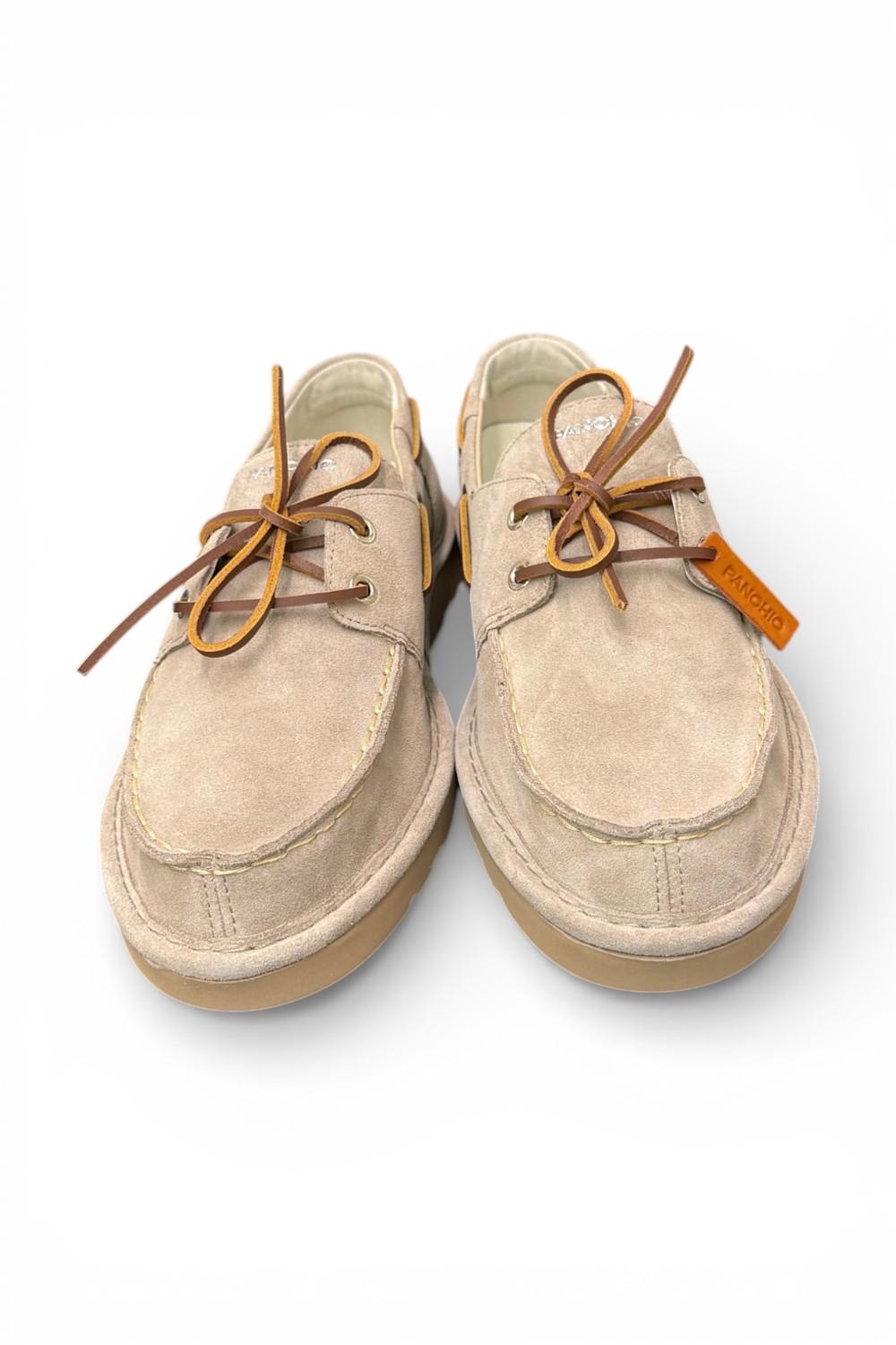Allacciato barca uomo Panchic suede Dove Grey<BR/> 