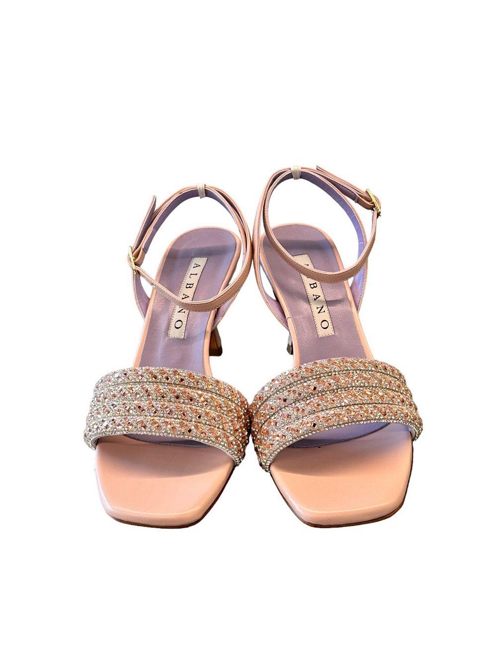 Sandalo fascia strass cipria Albano 
