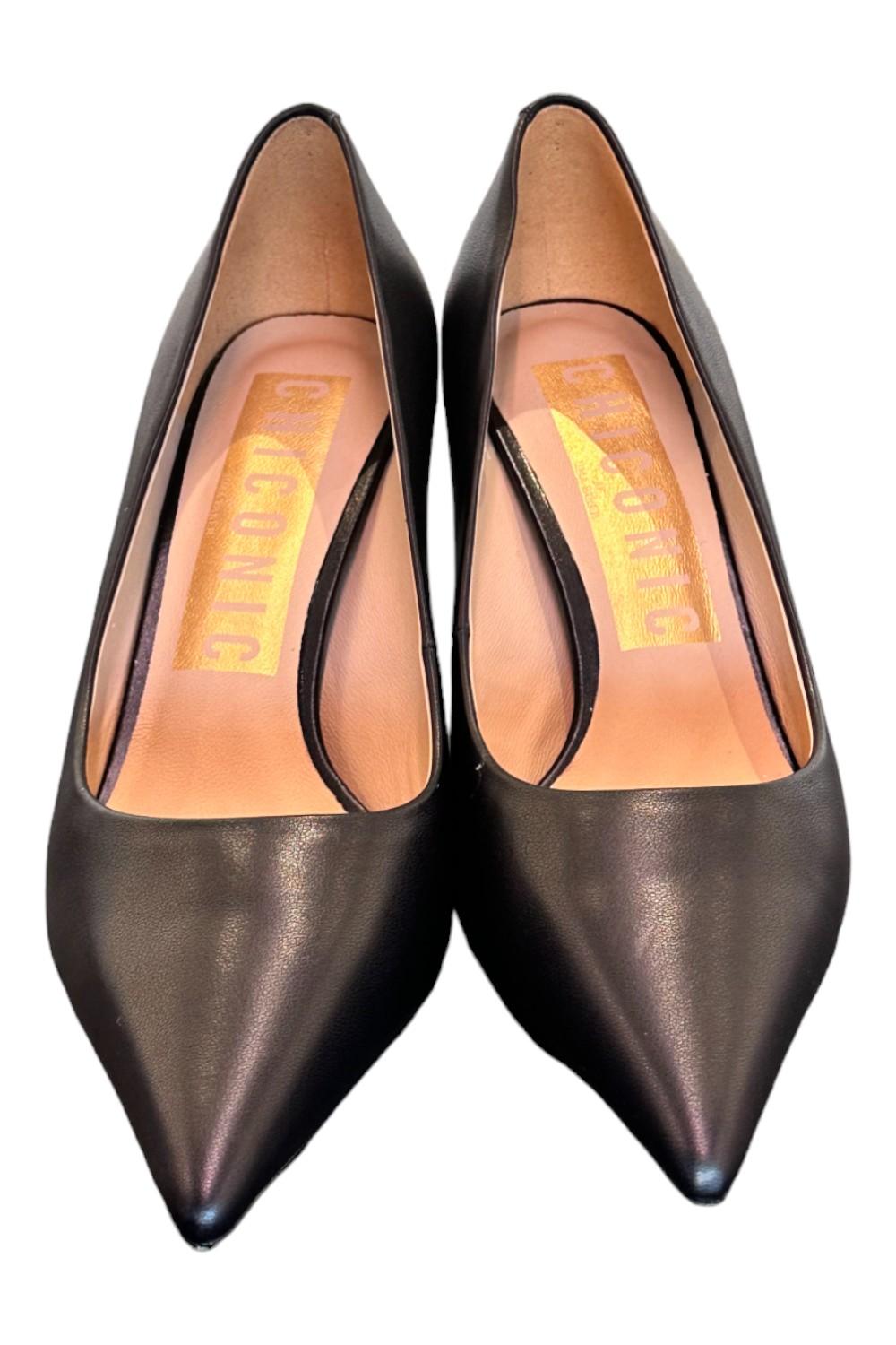 Decolté nappa nero tacco 70 CHICONIC<BR/> 