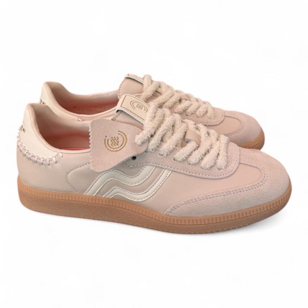 Sneaker donna low pelle latte Primabase <BR/> 