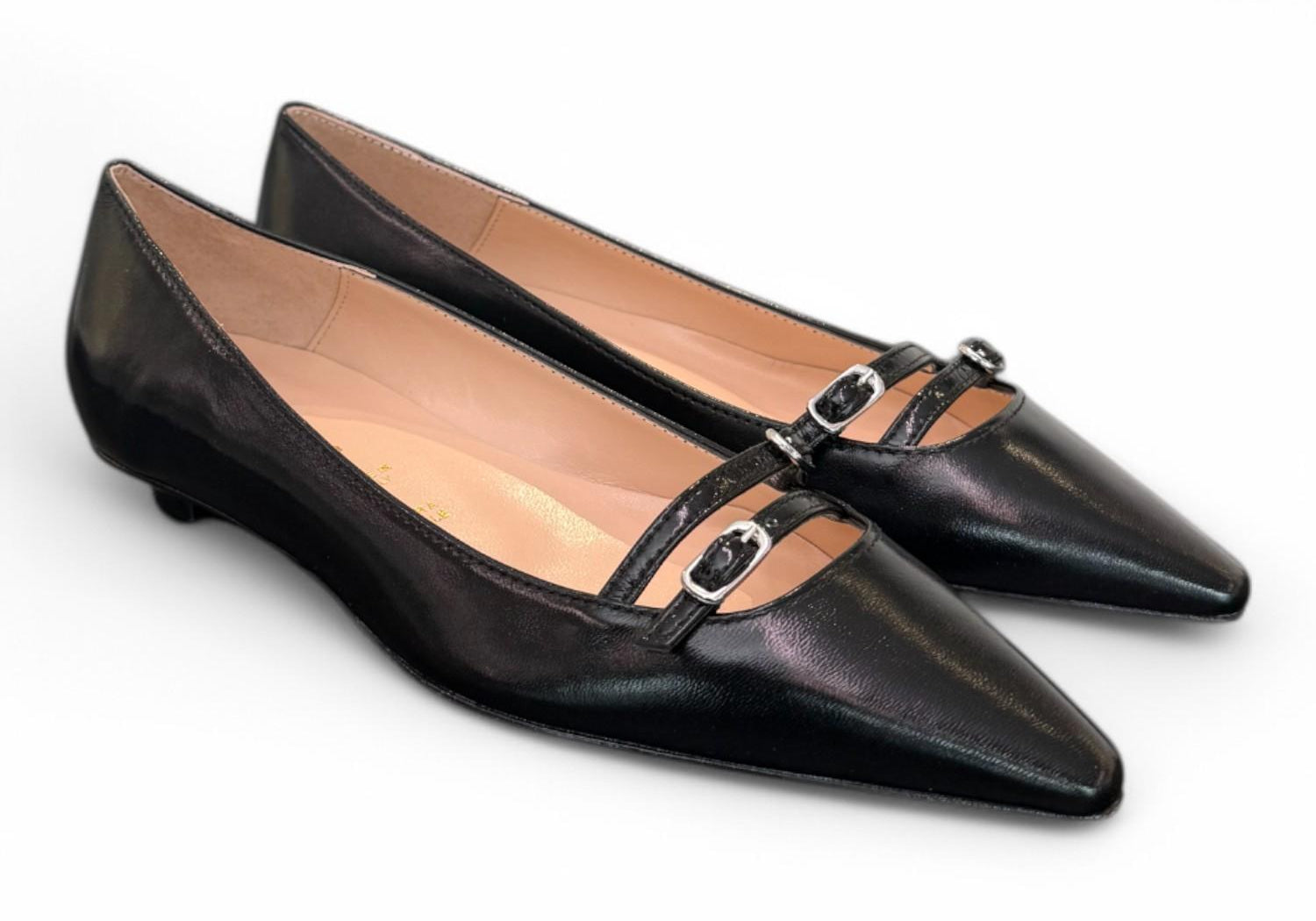 Ballerina cintino pelle nera flat Les Autres<BR/> 