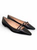 Ballerina cintino pelle nera flat Les Autres