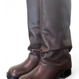 Stivale biker ghetta pelle marrone Ranye <BR/> 