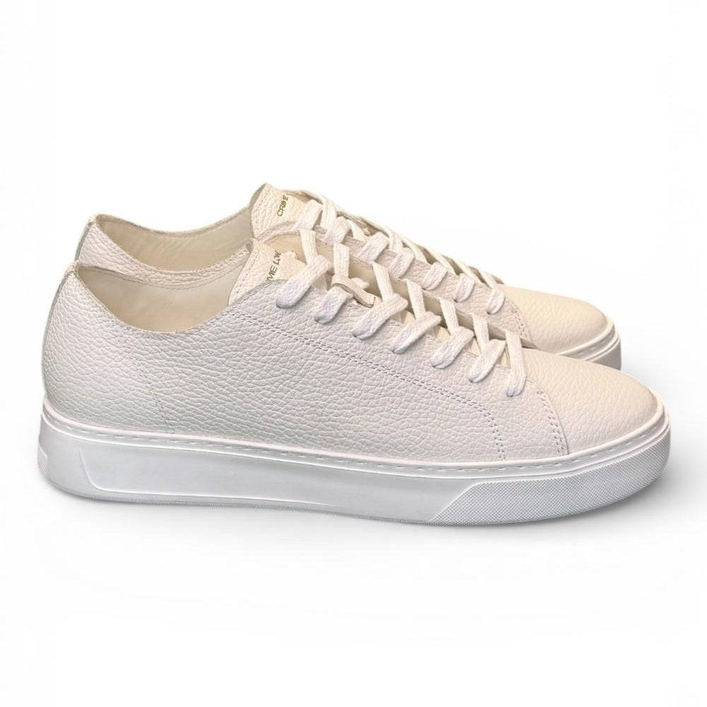 Sneaker pelle martellata bianca XL Crime London 