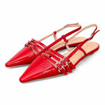 Slingback cintini vernice rossa  flat Les Autres<BR/> 