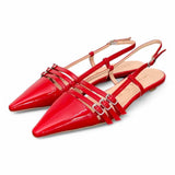 Slingback cintini vernice rossa  flat Les Autres<BR/> 