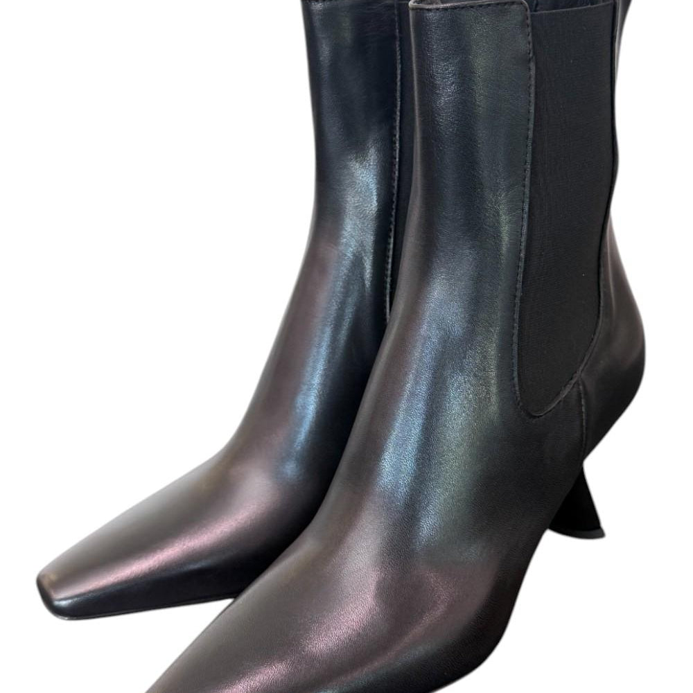 Stivaletto beatles T60 pelle nera Elisa Lanci<BR/> 