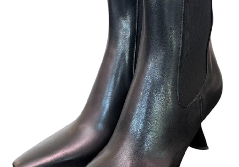 Stivaletto beatles T60 pelle nera Elisa Lanci<BR/> 