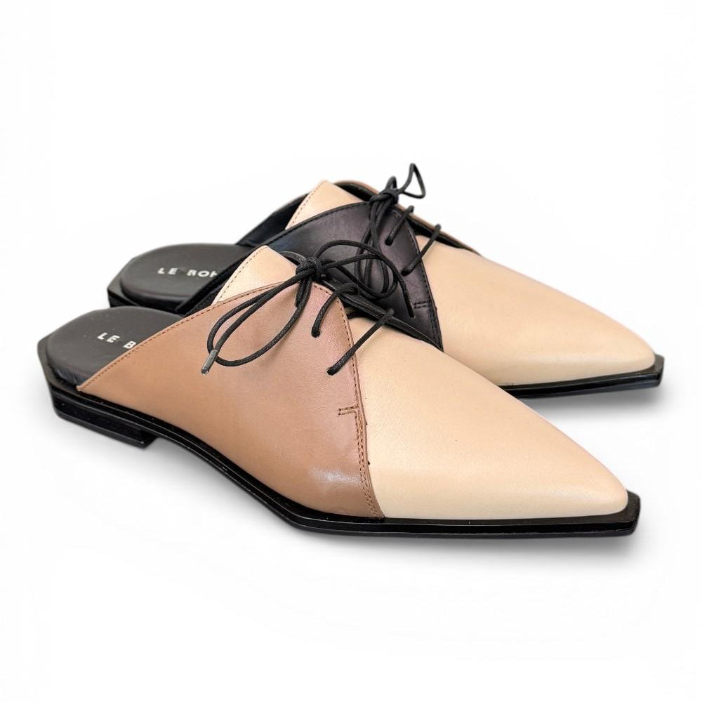 Sabot laccio pelle multicolore beige Le Bohemien 