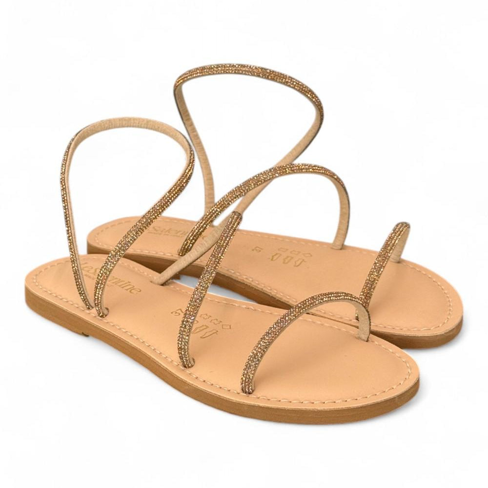 Sandalo strass oro Le Salentine 