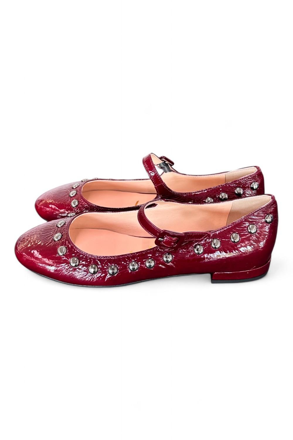 Ballerina borchie vernice bordeaux Matteo Pitti 