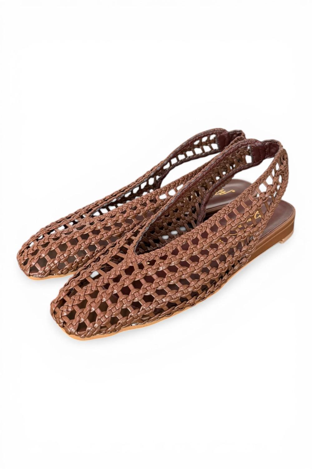 Slingback intrecciata testa di moro Bianca Di 
