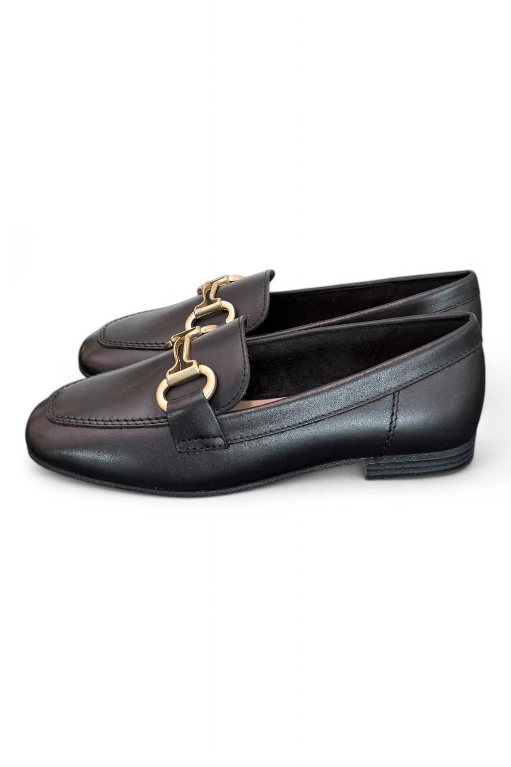 Mocassino accessorio pelle nera Francesco B.<BR/> 