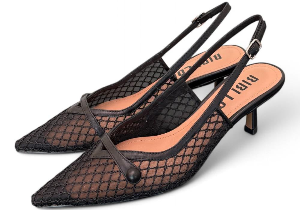 Slingback Bibi Lou rete nero tacco 