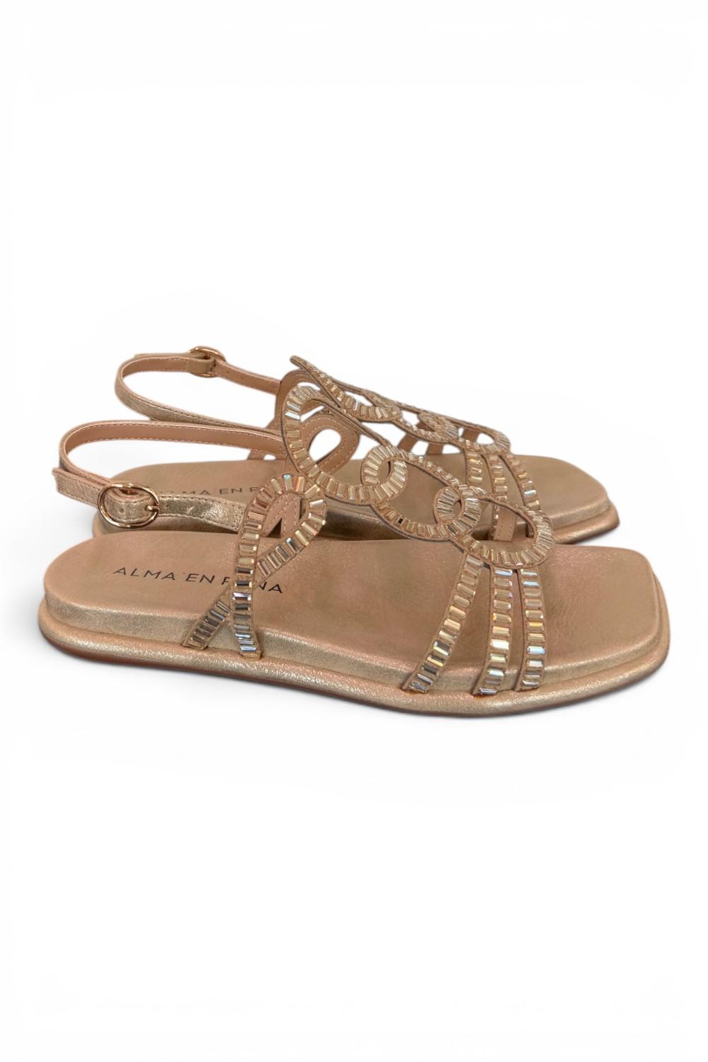 Sandalo cerchi strass oro Alma en Pena<BR/> 