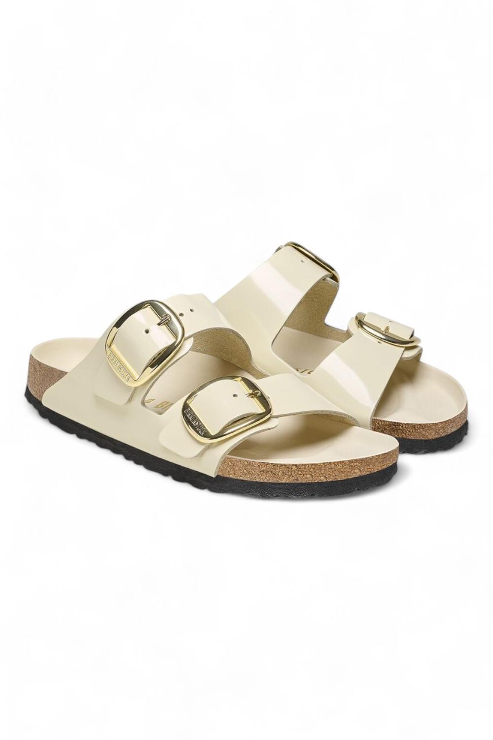 Ciabatta Arizona Big Buckle Shine Ecru  Birkenstock 1021476 