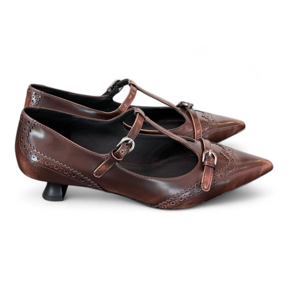 Decolté cintini T pelle toffee Bruno Premi 