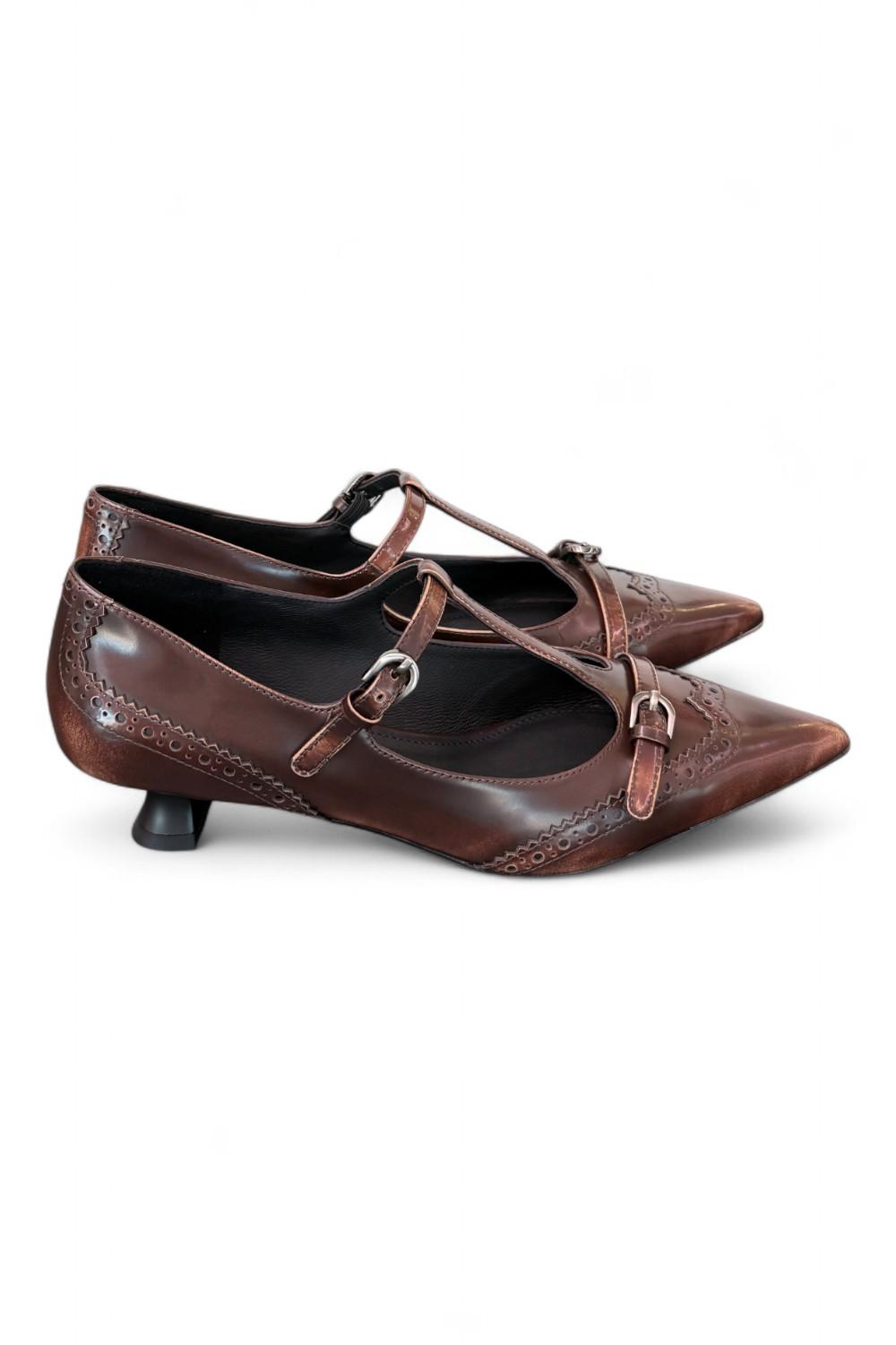 Decolté cintini T pelle toffee Bruno Premi 
