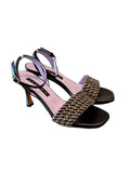 Sandalo fascia strass nero Albano