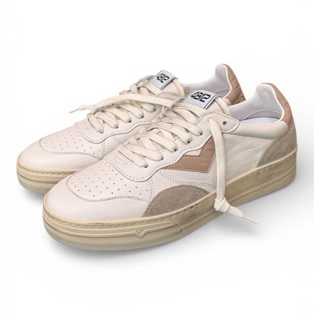 Sneaker uomo 4B12 Hyper U3006 bianca beige grigia 