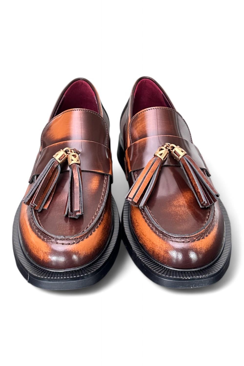 Mocassino mappi cuoio Lorenzo Mari<BR/> 