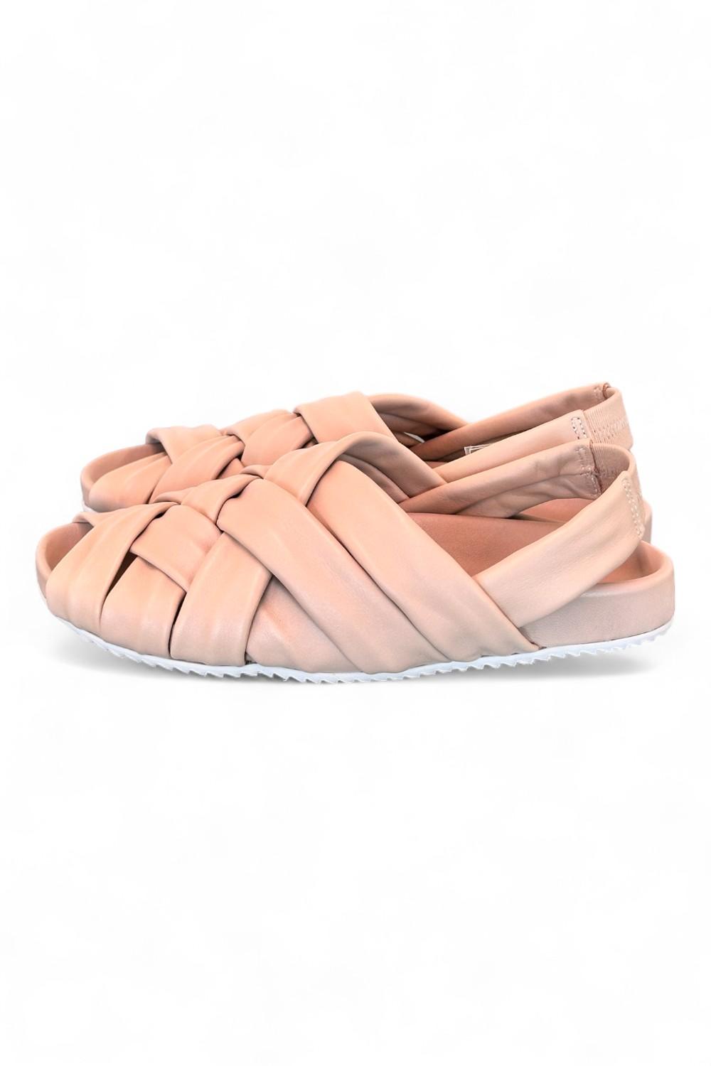 Sandalo flat intrecci sabbia Patrizia Bonfanti 