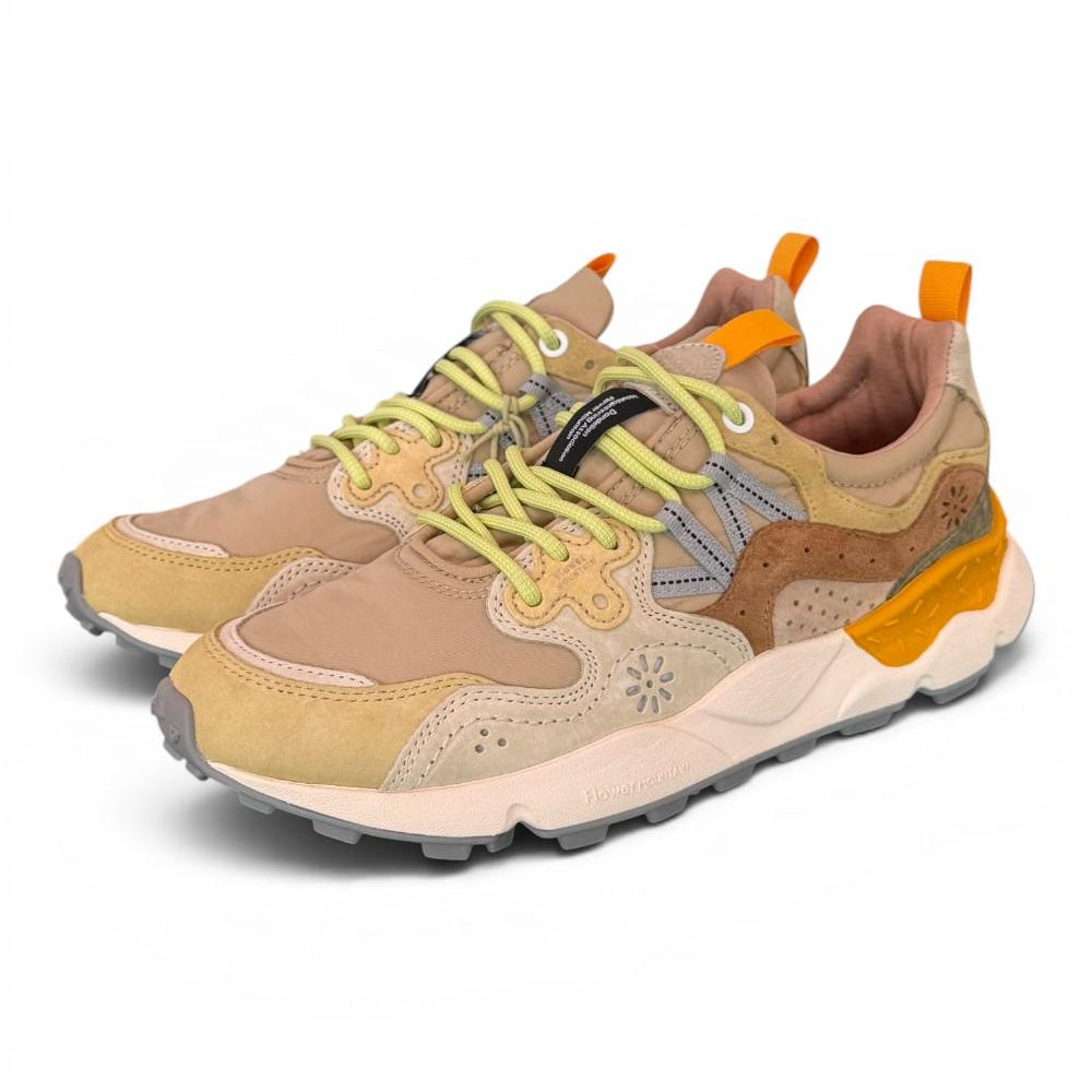 Sneaker uomo Yamano 3 1G15 beige yellow Flower Mountain 