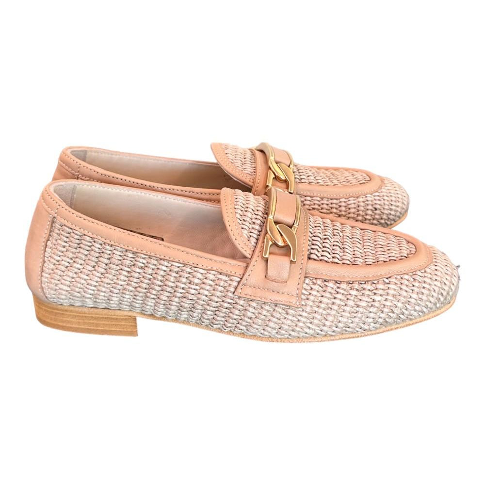 Mocassino pelle e rafia nude Les Tulipes 