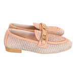 Mocassino pelle e rafia nude Les Tulipes 